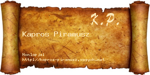 Kapros Piramusz névjegykártya